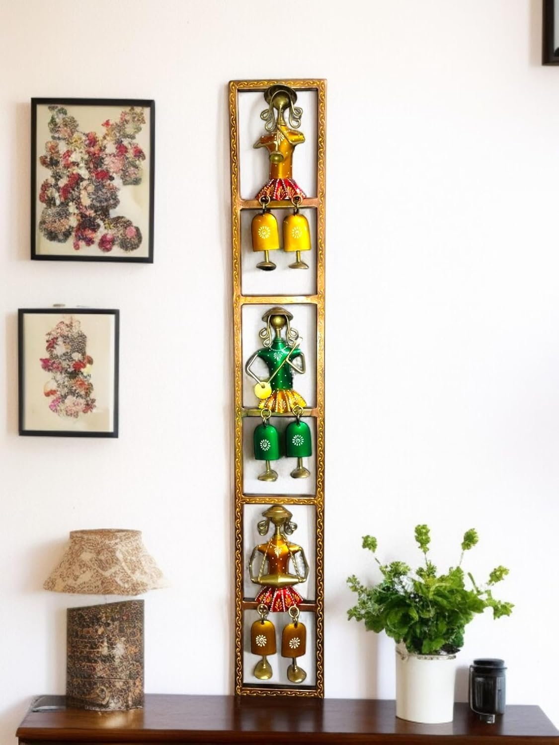 ROYAL CRAFTS Handcrafted Metal Wall Hanging Showpiece with Bells | Traditional Folk Art Decorative Wall Décor for Living Room Bedroom Hallway Entrance Home Decoration 2