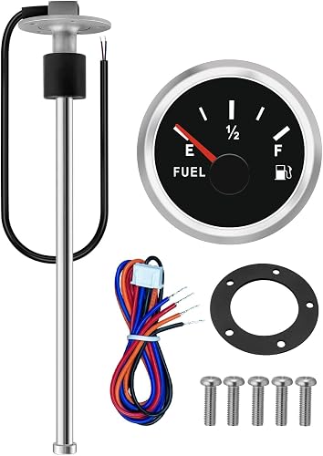 240-33 ohm 15"(380mm) Fuel Level Sending Unit and Boat Fuel Level Gauge | for Car RV Motorcycle Tractor Yacht, Marine Fuel Tank Sending Unit