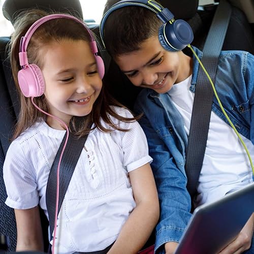 Miniatura 6 de M2 - Auriculares con cable para niños, plegables, ajustables, estéreo, no se enreda, cable jack de  pulgadas para auriculares, para niños y niñas,