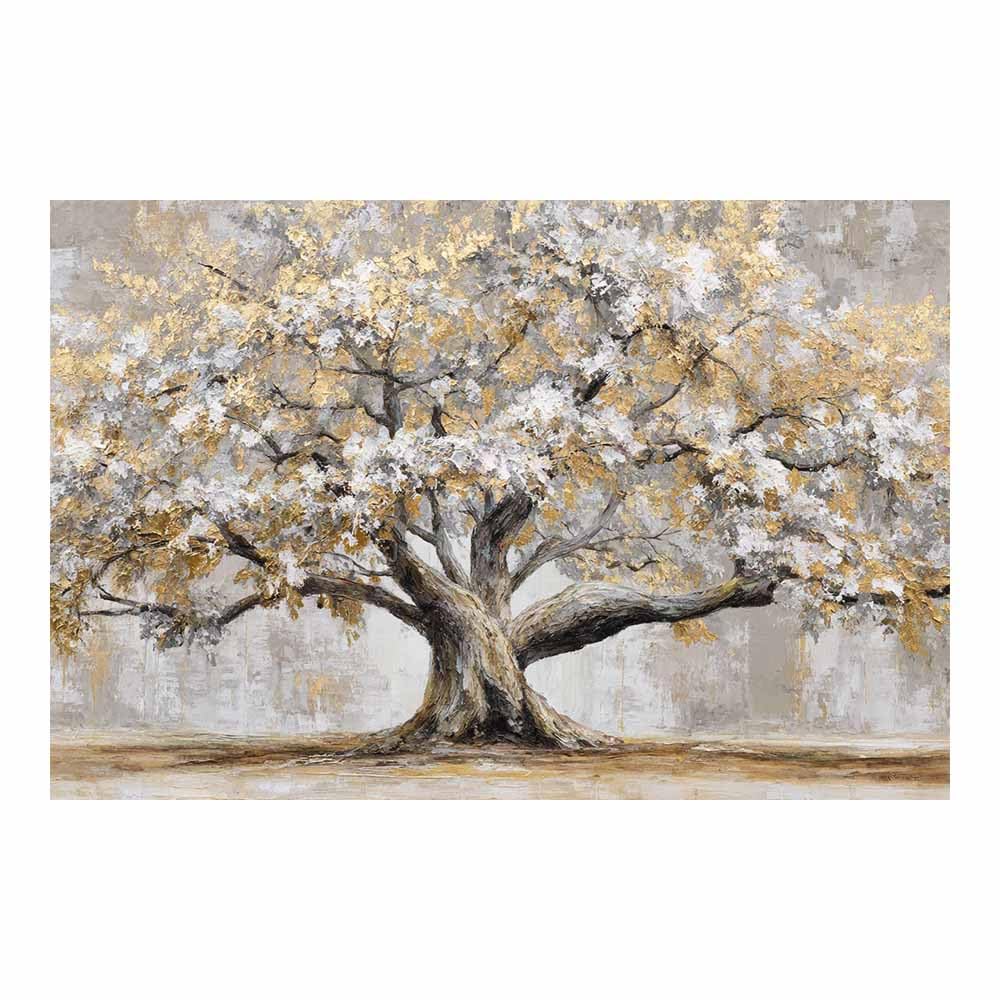 HOQIU Tree Of Life Wall Art Starry Golden Tree canvas prints, nature wall art, for Bathroom Home Office Decor(Multicolor)-80x120cm Unframed