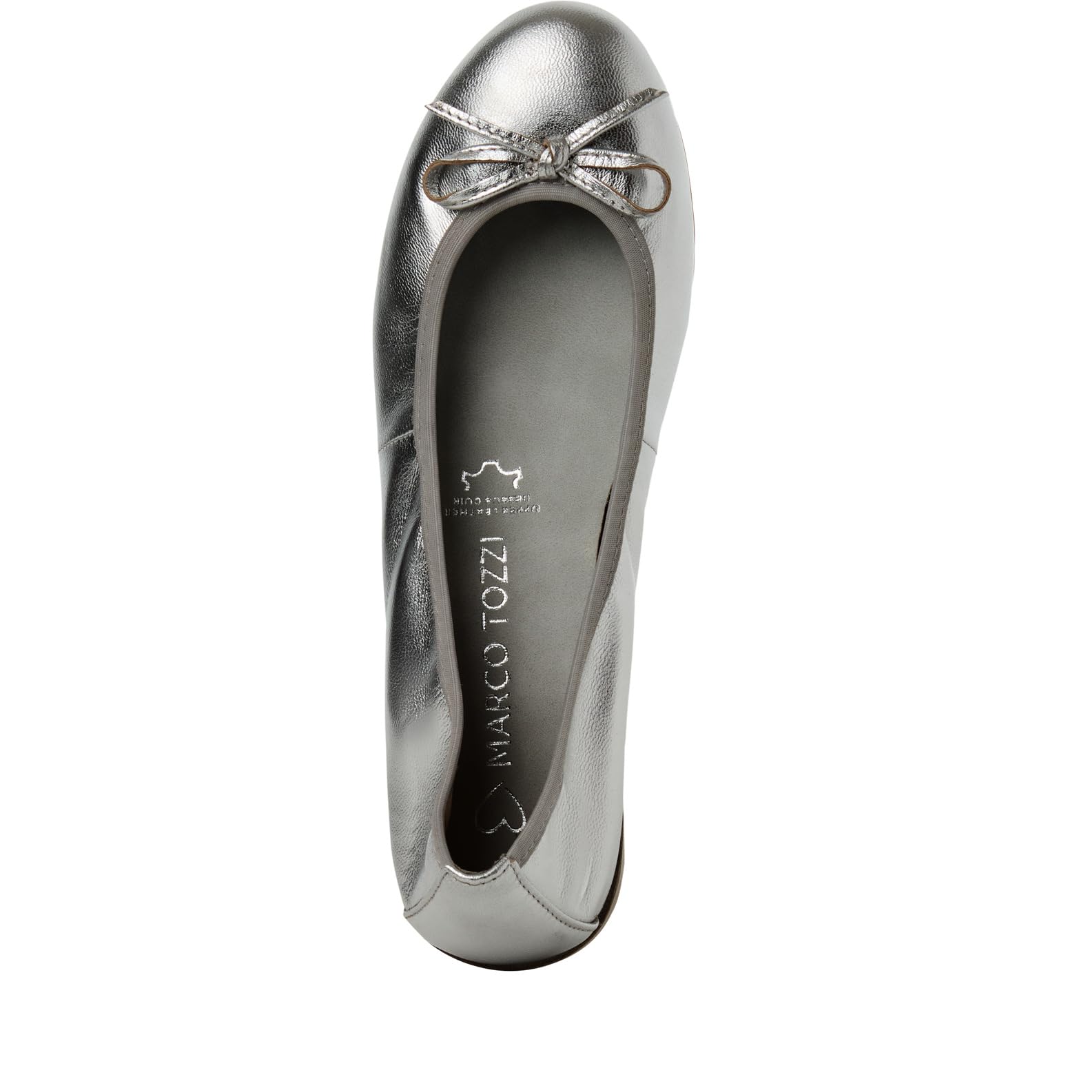 MARCO TOZZI Women's Ballet 2-22100-41 Ballet Flat - Bailarinas para Mujer, Plata, 38 EU