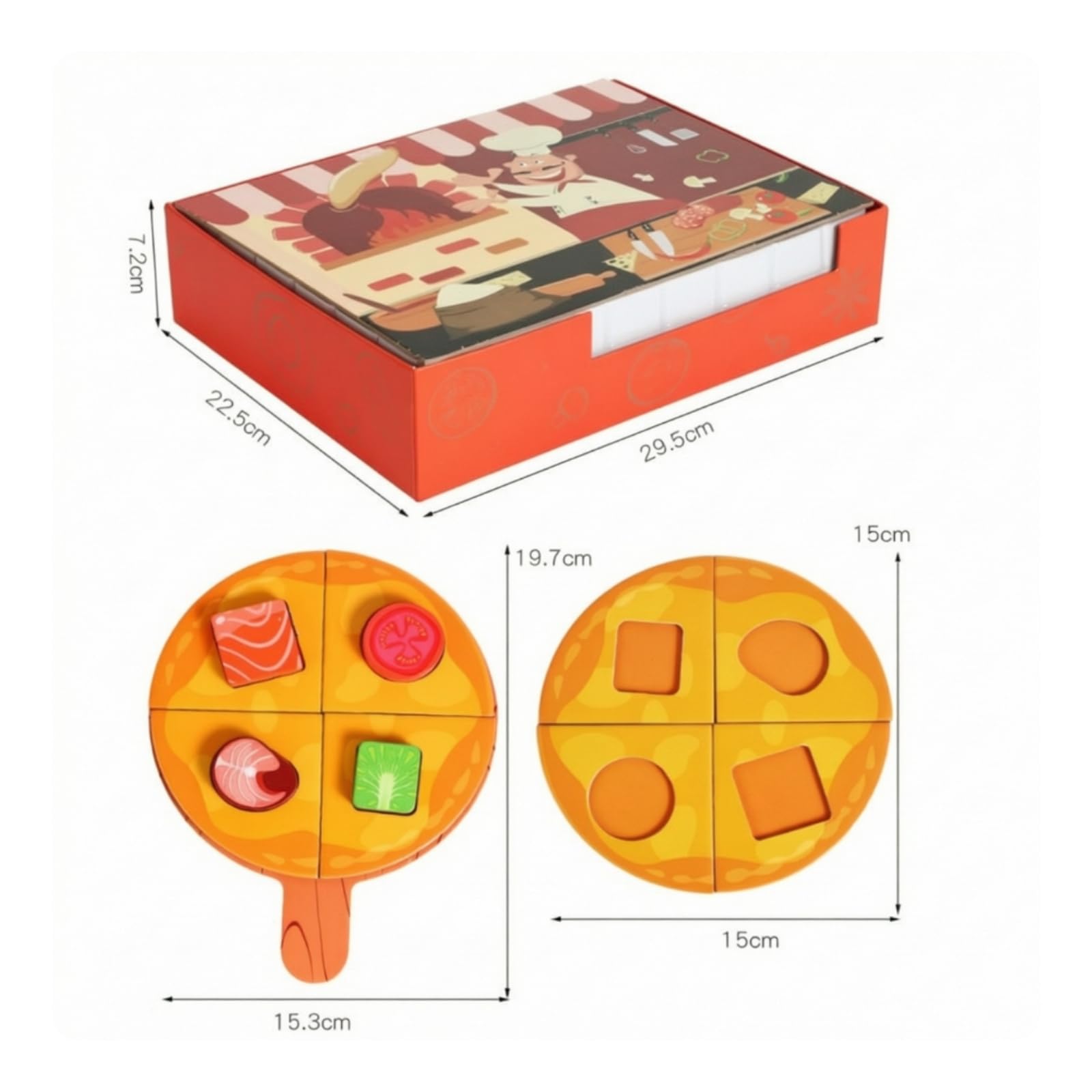 Set Pizza Giocattolo in Legno Educativo Gioco di Simulazione Pizzeria in Legno Sviluppa Motricità Fine Set Pizzeria Giocattolo con Accessori per Casa