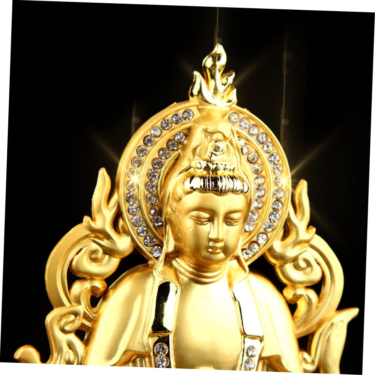 iplusmile Diffusore di Aromi per Auto in Lega Oro Design Elegante e Funzionamento Raffinato, Porta Profumo Kwan Yin per Purificare L'aria e Decorazione Interna