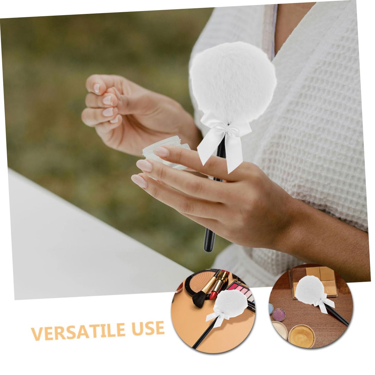 2pcs Lollipop Shape Makeup Body Powder Puff Long Handle Elegantly Designed for Face Body Powder Application