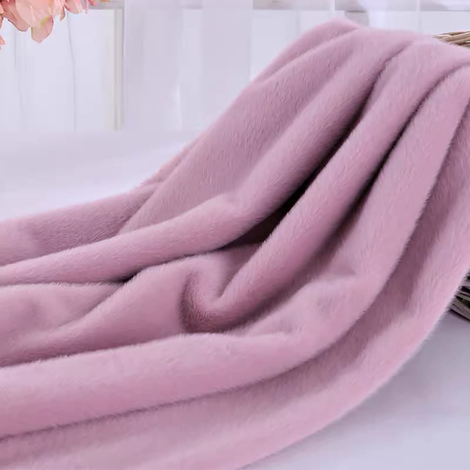 Fioletowa krótka pluszowa tkanina sztuczne futro materiał patchwork pluszowa tkanina na tło rękodzieło szalik DIY szycie ręcznie robione lalki poduszka poduszki do siedzenia, 160 * 50 cm (rozmiar: 1,6 m * 1 m)