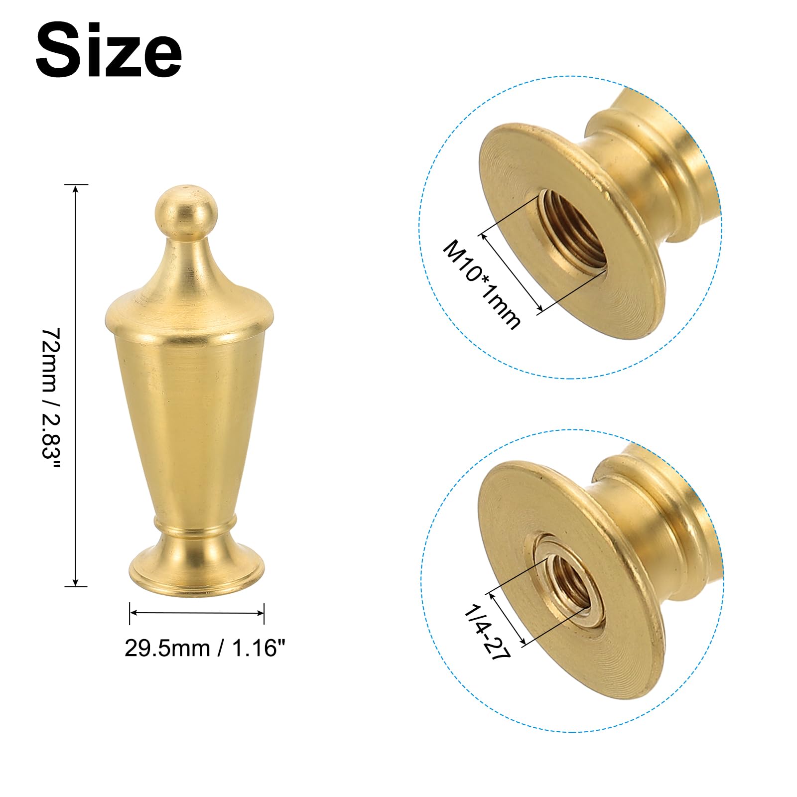 PATIKIL 29.5 x 72mm Lamp Finials Caps Knob - Image 2