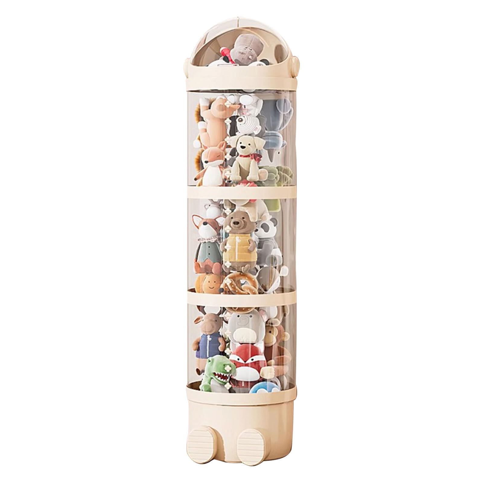 Tube De Rangement Transparent Pour Peluches – Organisateur Anti-Poussière Multicouche Avec Couvercle – Affichage Jouets Enfants