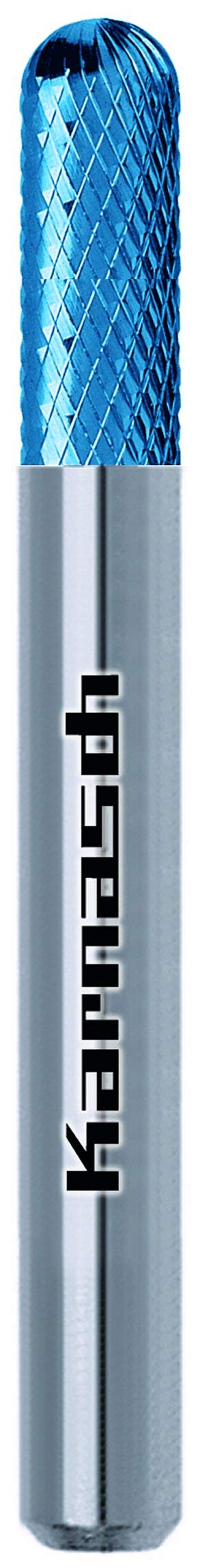 Hochl.-Frässtift aus Vollhartmetall, 6,0 mm Ø x 18 x 60 mm, Bluetec-beschichtet, Walzenrundform, Schaft 6,0 mm