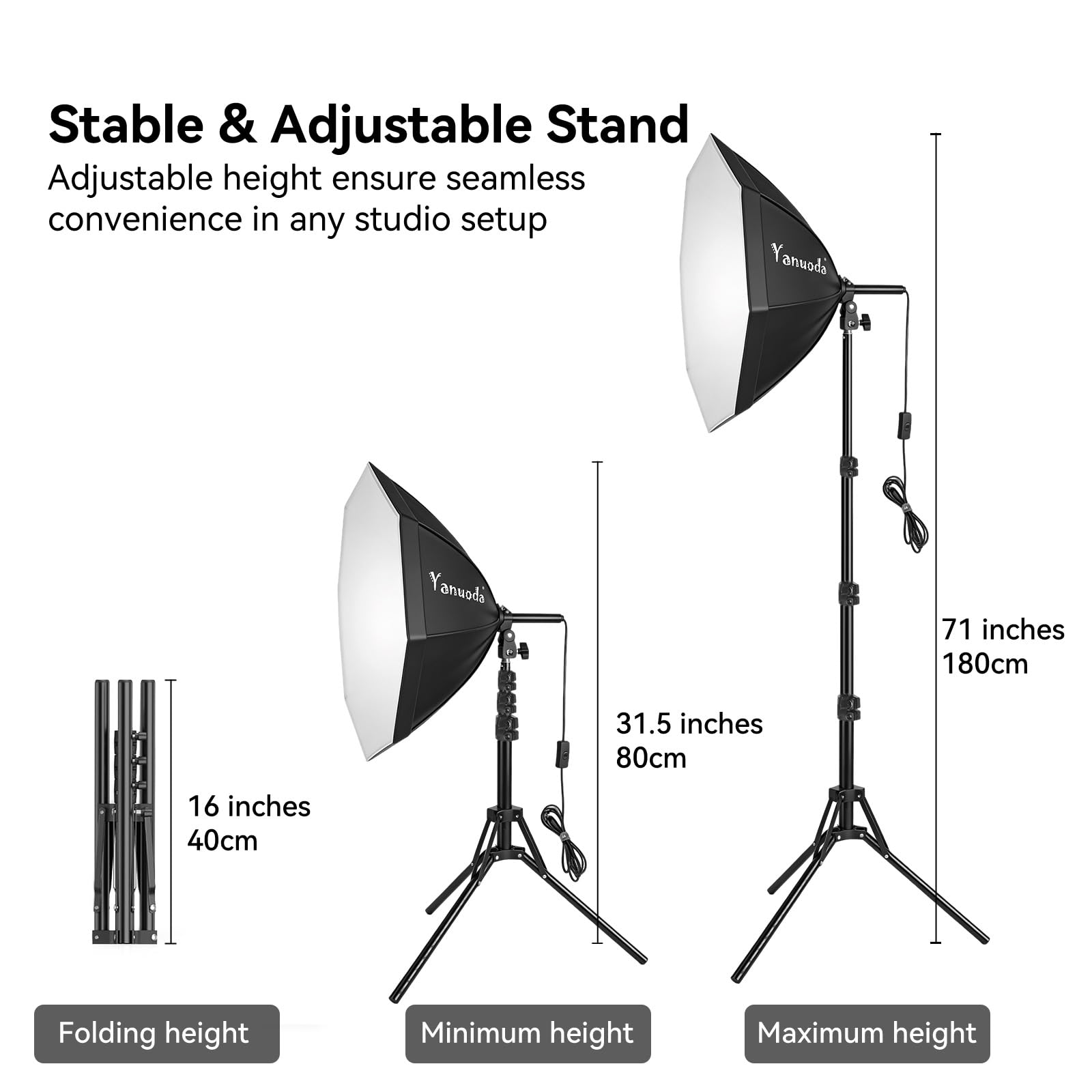 Kit de Luz Softbox 20"x20" - LED 95W Regulable con Temperatura de Color Ajustable 3000K-7500K y Mando, Luz de Estudio Portátil para Fotografía, Video y Streaming en Directo