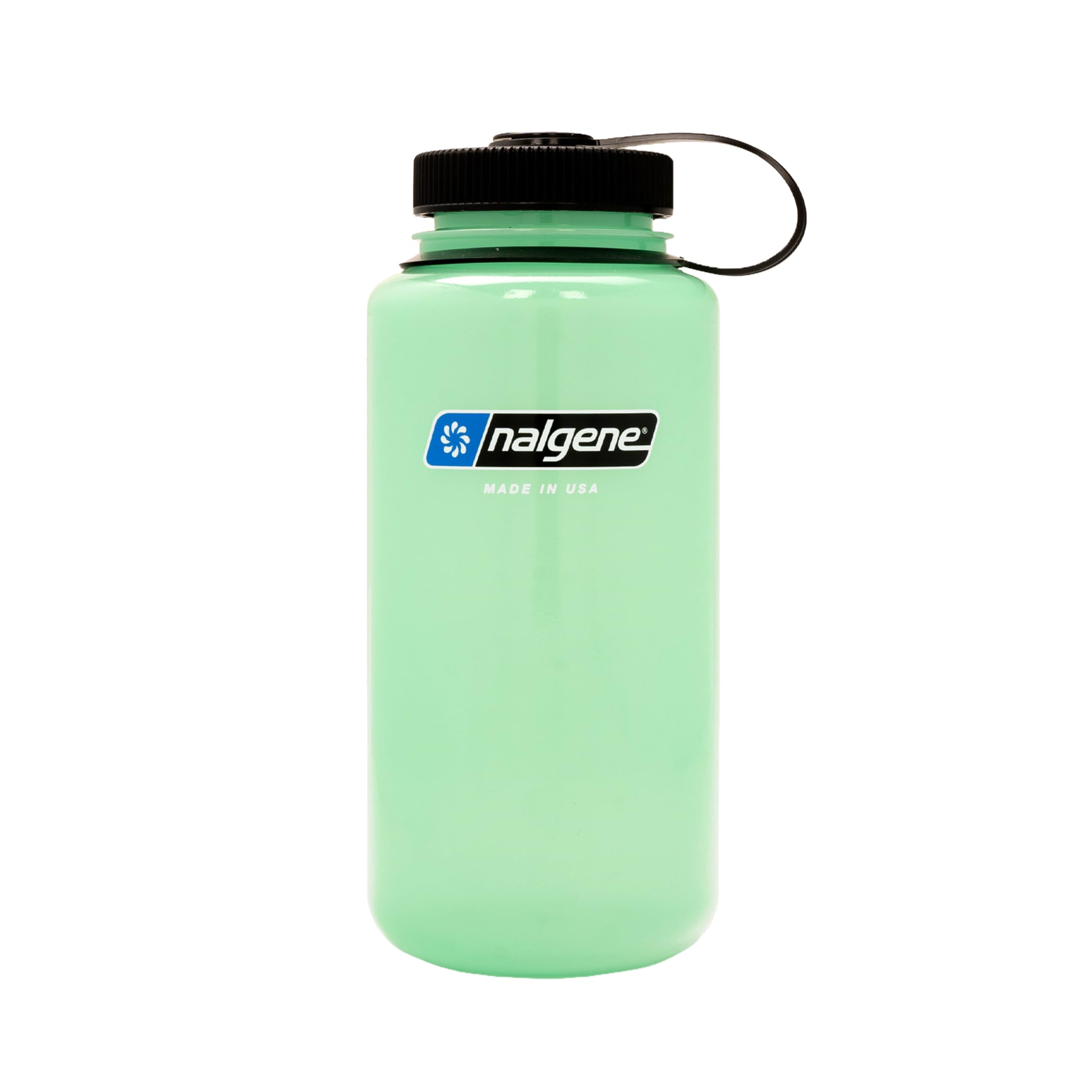 Sustain Tritan BPA-Free Water Bottle Made with Material Derived from 50% Plastic Waste, 32 OZ, Wide Mouth, Glow Green