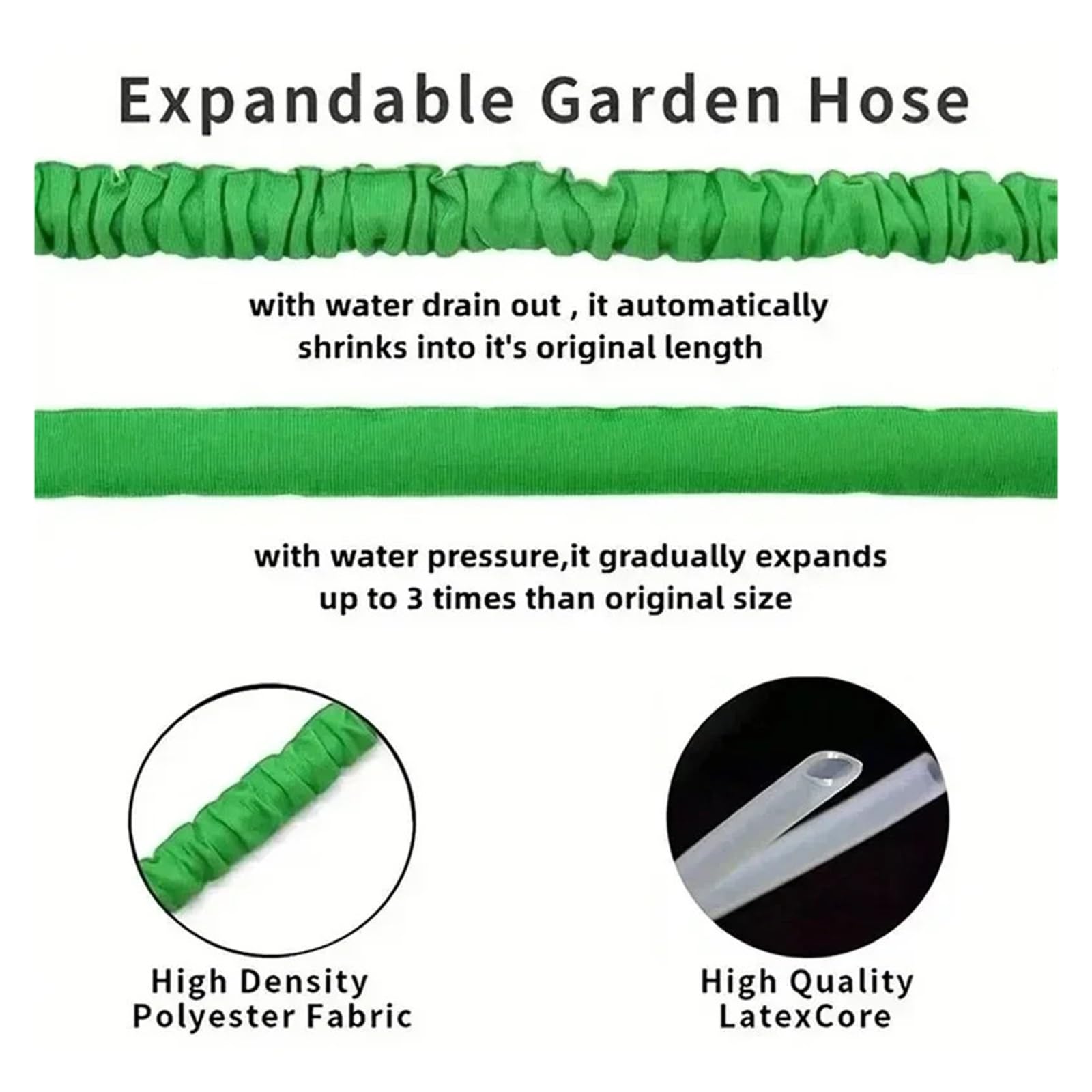 manguera de jardín, tubería de agua de manguera de Manguera de lavado de autos a alta presión, manguera de jardín, manguera de agua mágica extensible y flexible, herramientas de riego diario for el ja
