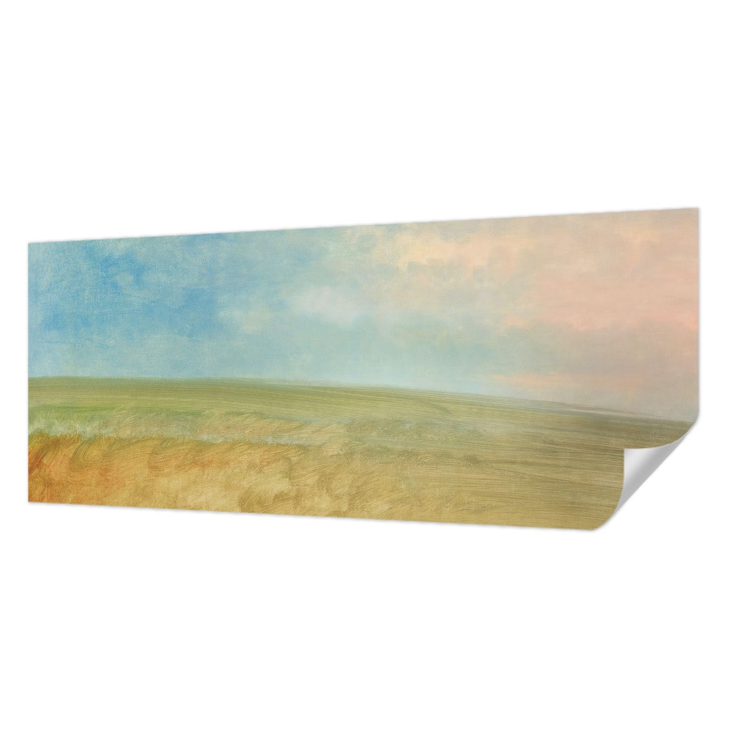 Papier peint panoramique pour chambre à coucher motif champs pastel Tulup
