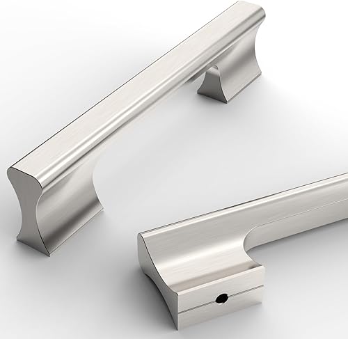 Asidrama Paquete de 10 manijas de gabinete de cocina de níquel satinado cepillado de 3.75 pulgadas (3.780 in), tiradores de gabinete, accesorios de