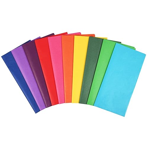 Simetufy 60 Sheets Rainbow Colored Tissue Paper for Gift Bags,