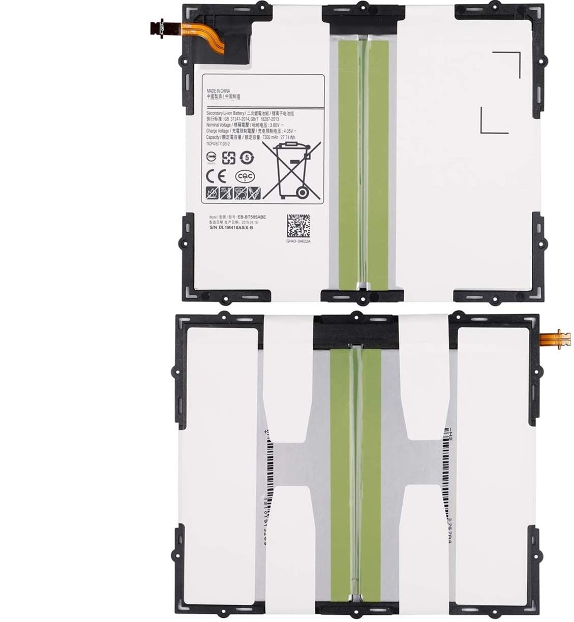 EB-BT585ABE Tablet Batteria per Samsung Galaxy Tab A 10.1 inch 2016 SM-T580 SM-T585 SM-T585C SM-P580 SM-P585 SM-T587 SM-T587P Series EB-BT585ABA Tools 3.8V 27.74Wh 7300mAh