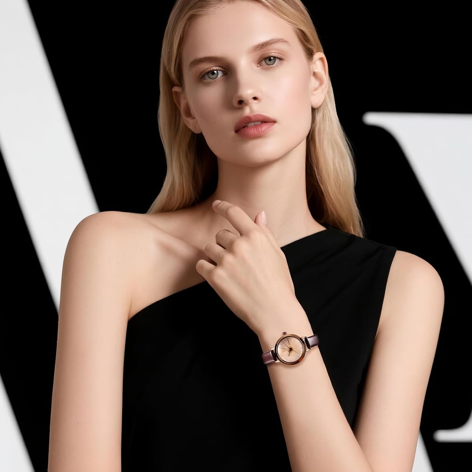 Lancardo Vintage Womens Quartz Watch: Brown Leather Strap Round Dial Adjustable for Small Wrist Dressy Perfect for Any Occasion - Image 6