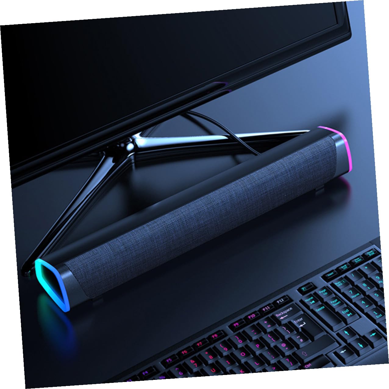 Ciieeo Soundbar per Esperienza Audio Immersiva Nero Doppio Altoparlante Cablato Potenza 6w, Design Compatto per Computer e Tablet a Casa o Gioco
