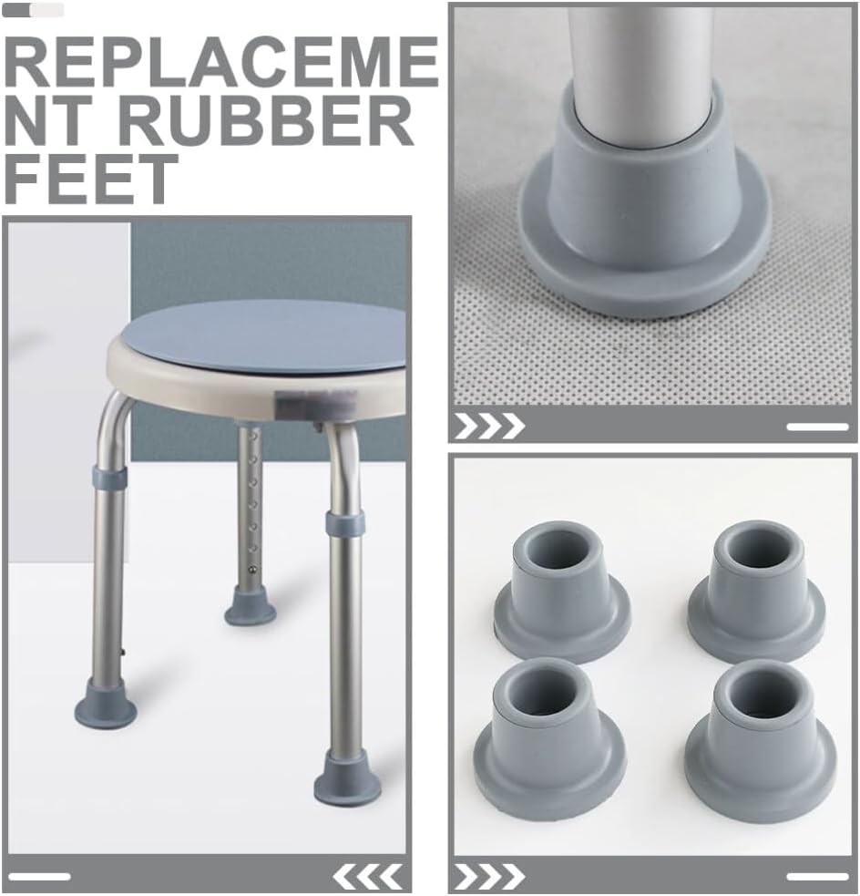 Kichvoe 8pcs Nonslip Shower Chair Leg Rubber Chair Foot Pads for Enhanced Stability Cup Design for Bathing Protecting Furniture Easy Installation