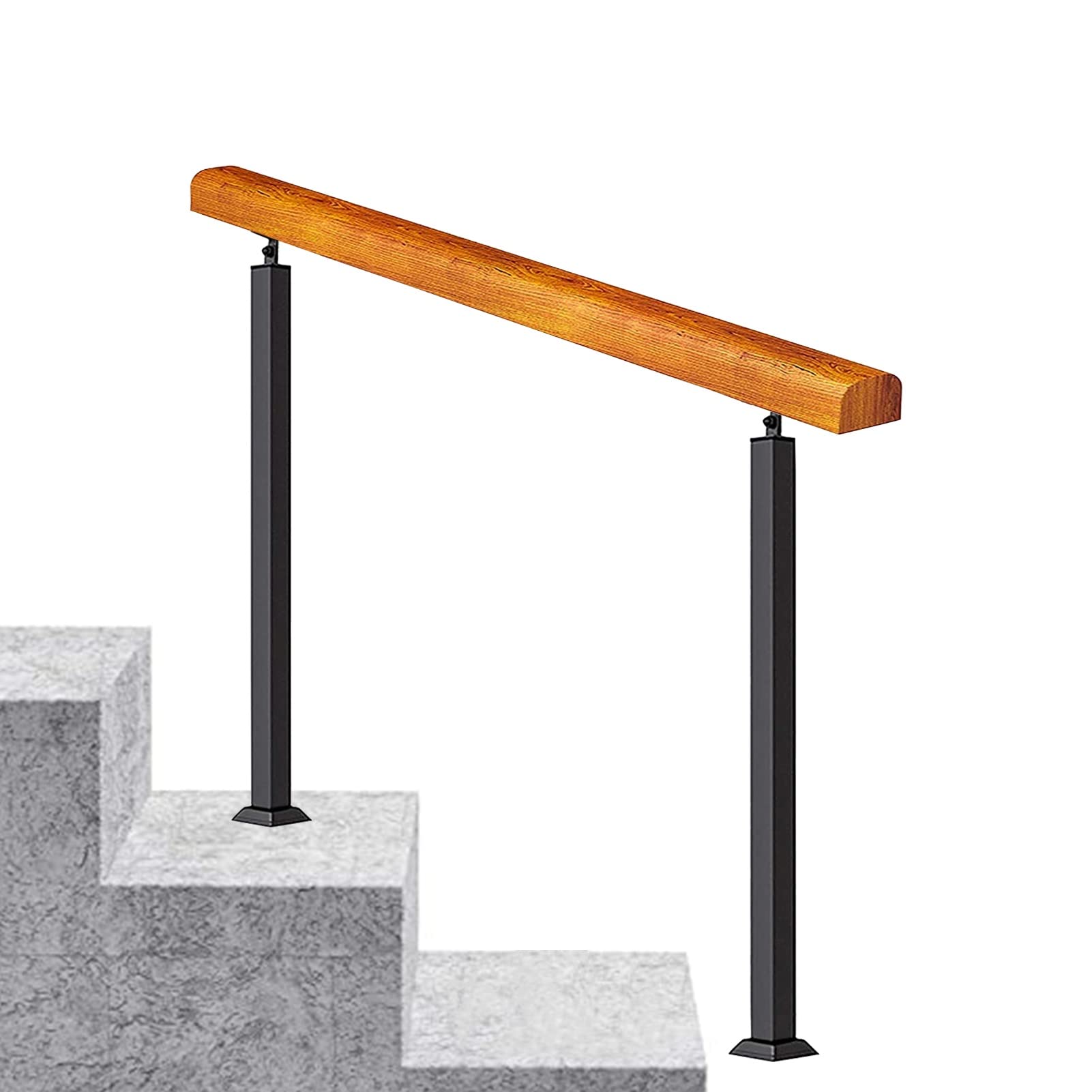 Rampe d'escalier en bois massif pour habiller le perron de votre jardin