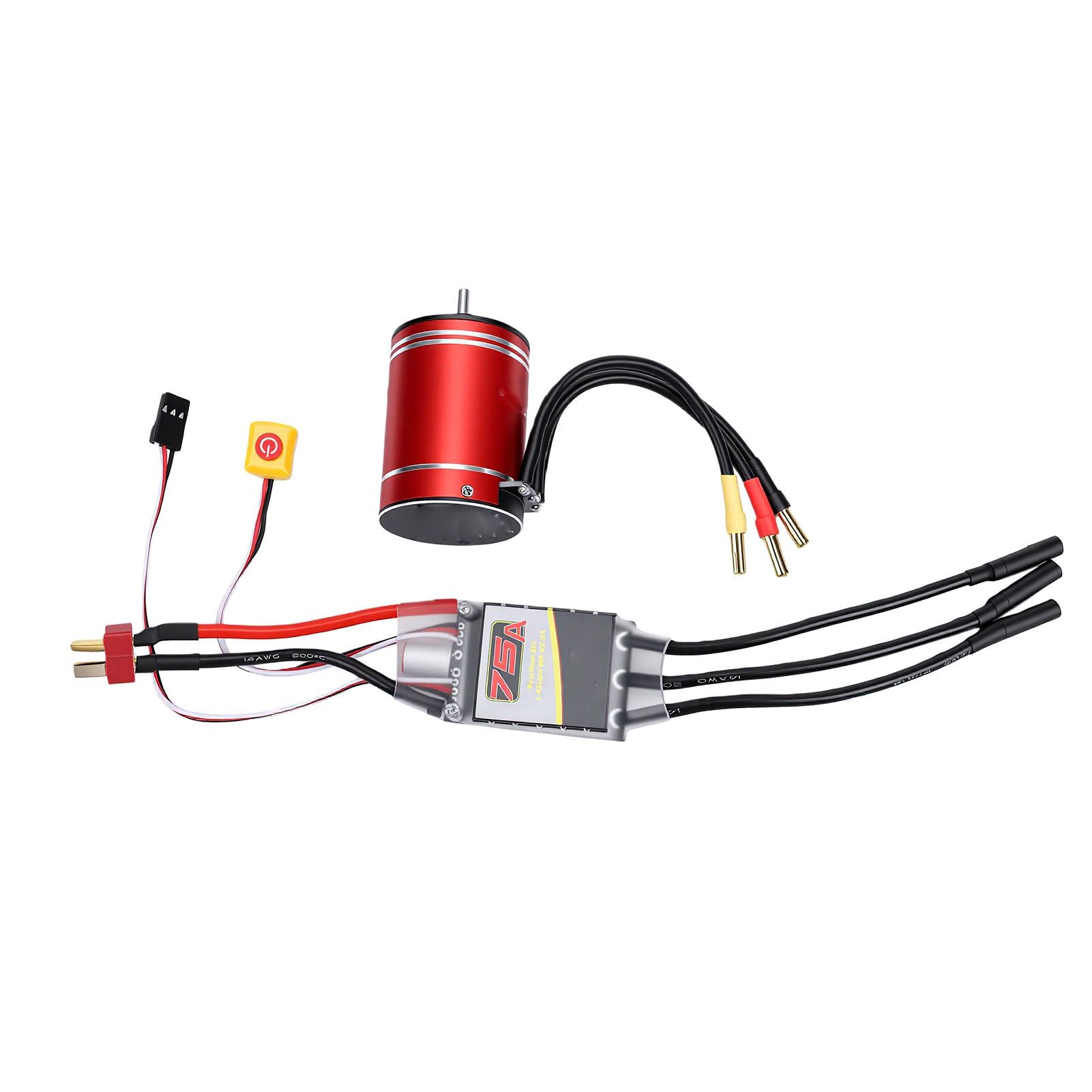 Generic Silnik Bezszczotkowy RC ESC Combo Wysoka wydajność Wodoodporny 3400KV do Samochodów w Skali 1/10 1/8 Łodzie Miedź Aluminium Zestaw