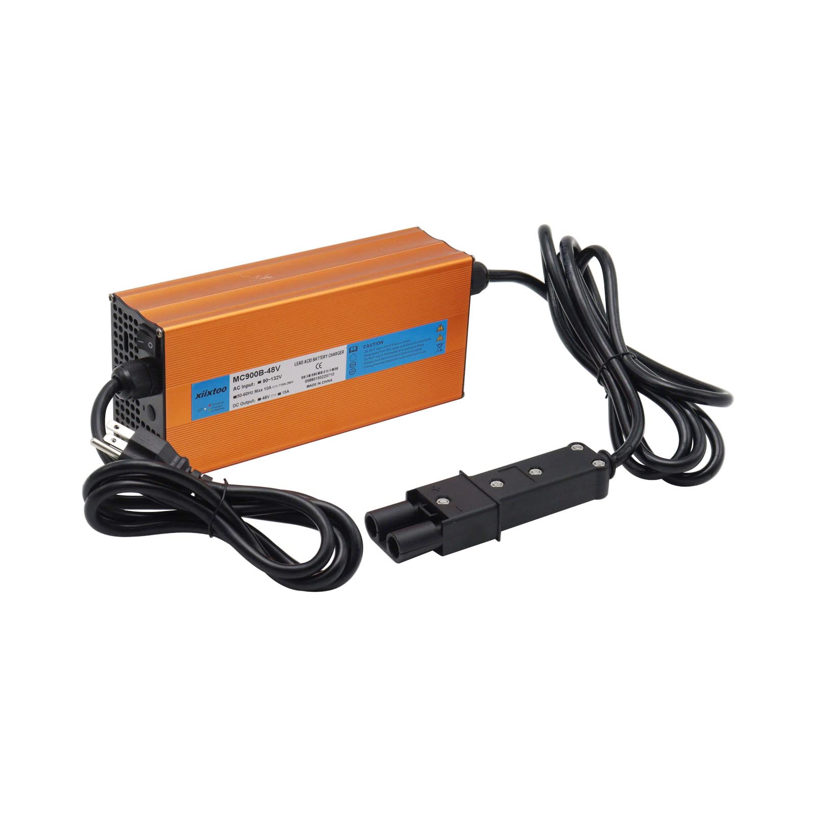 xiixtoo 48V 15 AMP Golf Cart Battery Charger Replacement Compatible for 48 Volt Yamaha Golf Cart G14 G16 G19 G22 with Binocular Style 2 Pin Plug