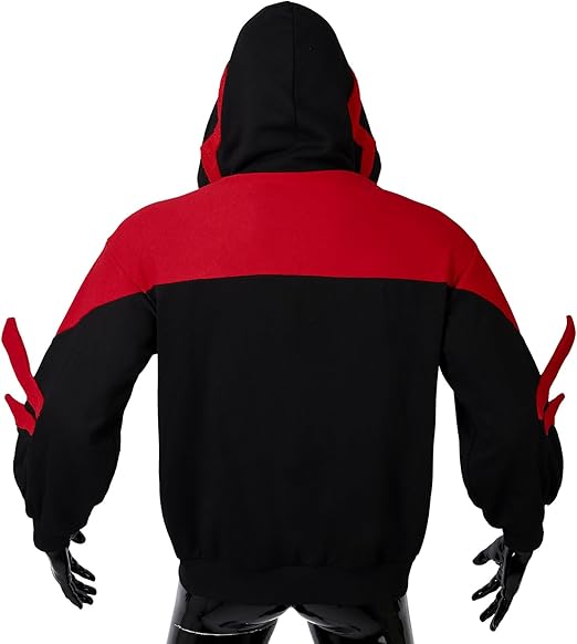 CosFantasy Men's Full Zip Hoodie - Cosplay Sweatshirt With Chenille Embroidery, Side Zipper Pockets