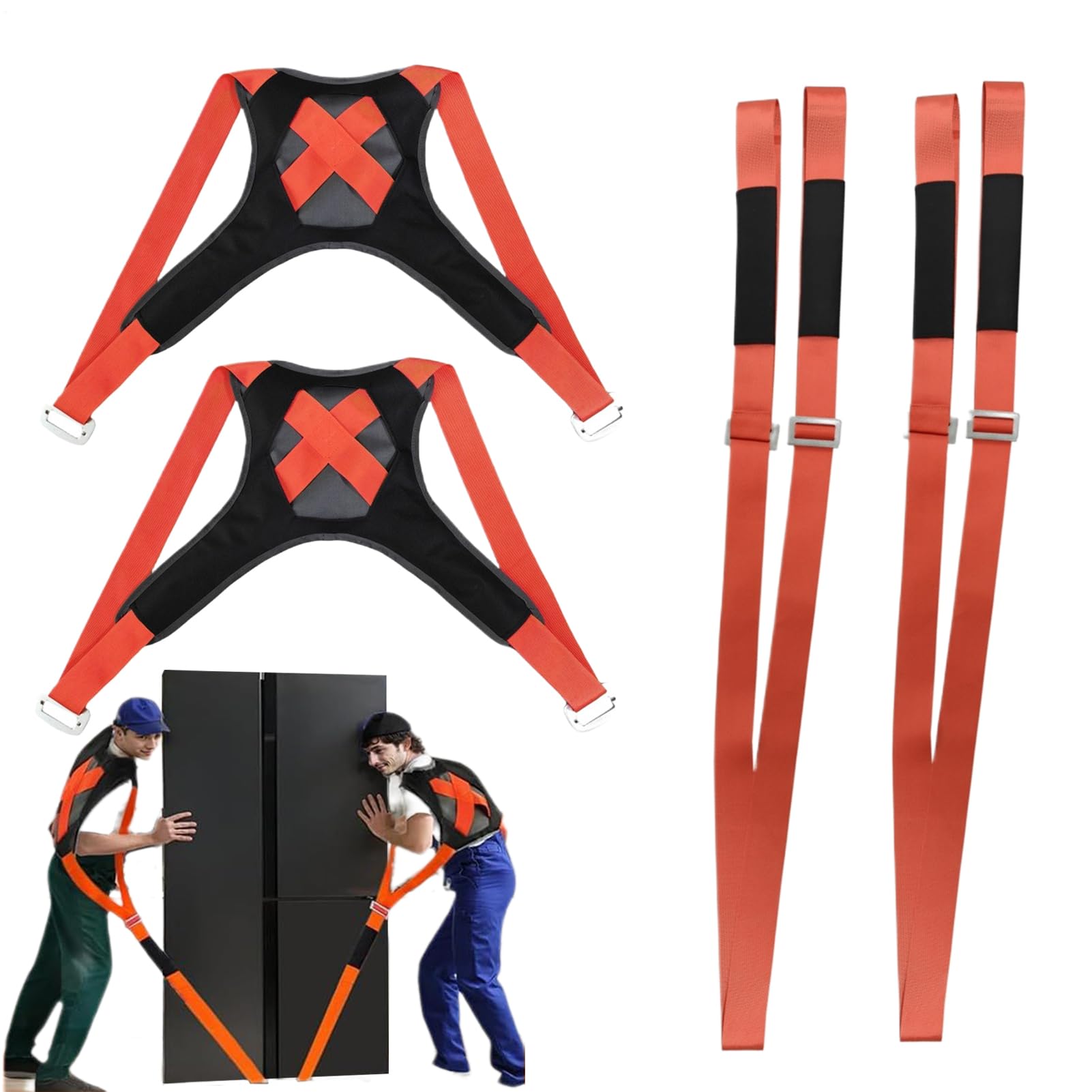 Umzugsgurte 2 Stück Wiederverwendbare reißfeste Umzugshilfe mit hoher | Möbelhebegurte für zwei Personen für Sofa, , Kühlschrank, Waschmaschine, Trockner, Kommode, Klavier,
