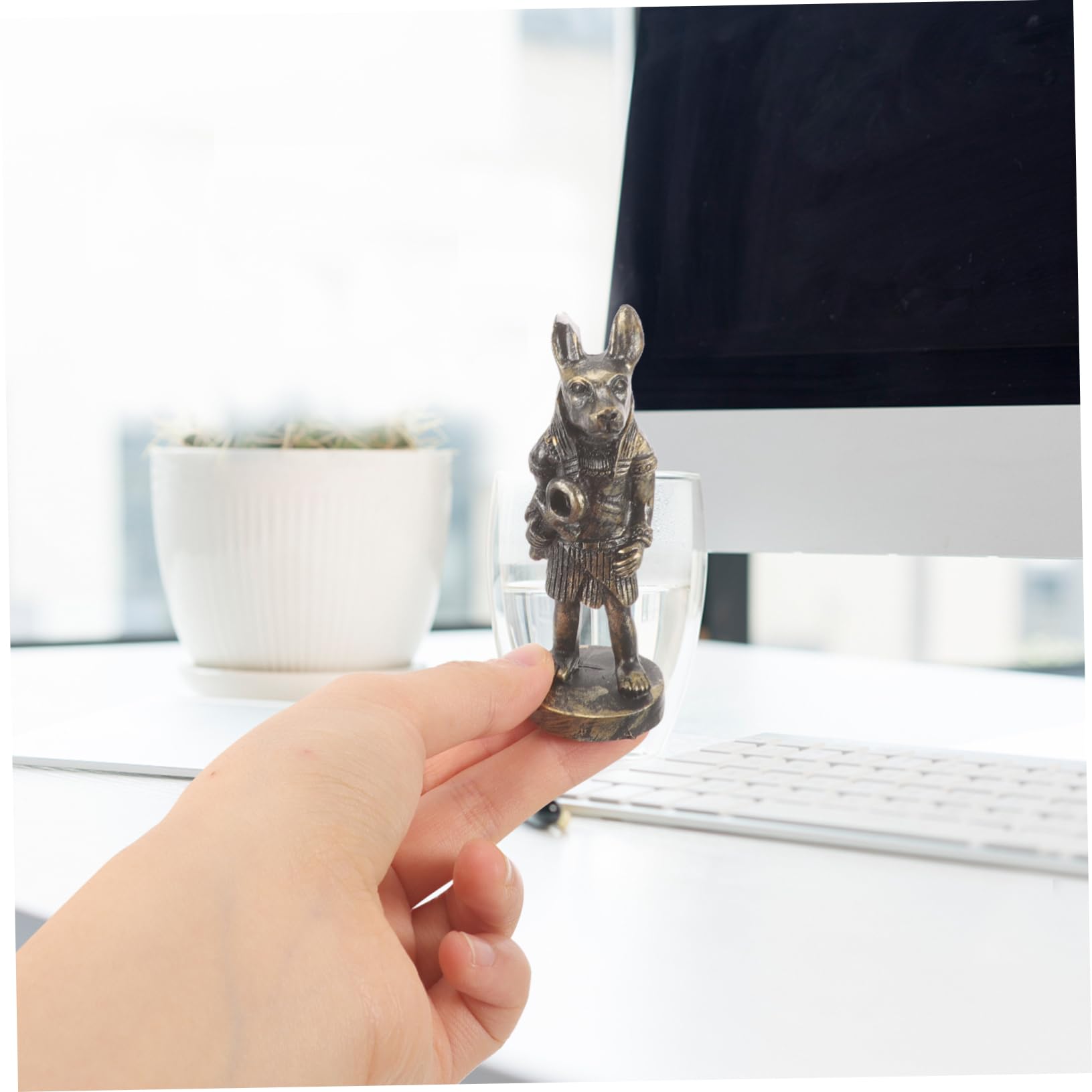 Amazon.co.jp: OUNONA 古代エジプト犬エジプトbet犬樹脂工芸像の