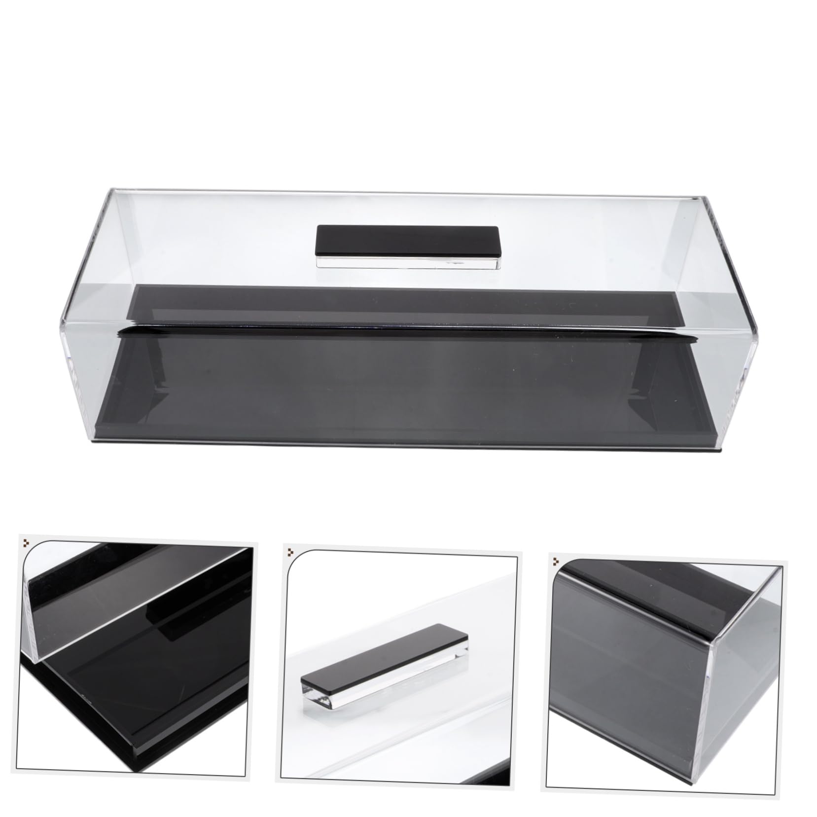 VALICLUD Base Rectangular para Tartas de Acrílico con Tapa, Bandeja para Postres Fácil de Limpiar y Compacta, Adecuada para Exhibición Elegante en Cocina