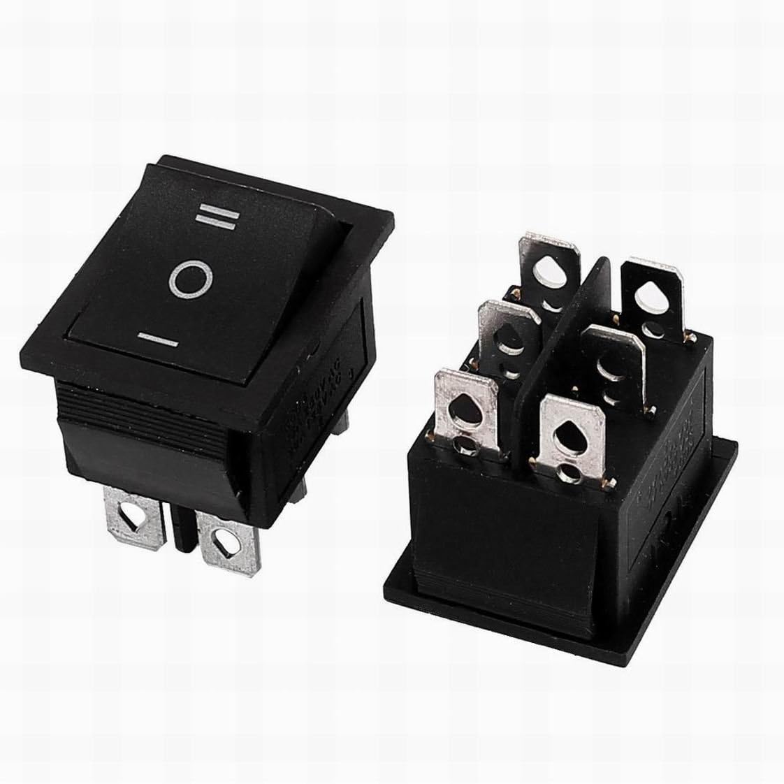 Houseuse 2 Pcs DPDT 3 Position Boat Rocker Switch 15A 250VAC 20A 125V