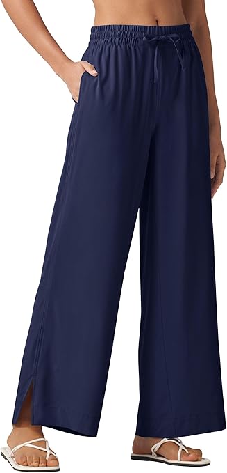 Willit Women's Wide Leg Pants Swim Beach Pants UPF 50+ Lightweight Travel Quick Dry Sun Protective 29" 31"