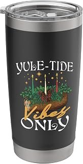 Yule-Tide Vibes Only Yuletide Christmas Yule Log Candles Stainless Steel Insulated Tumbler