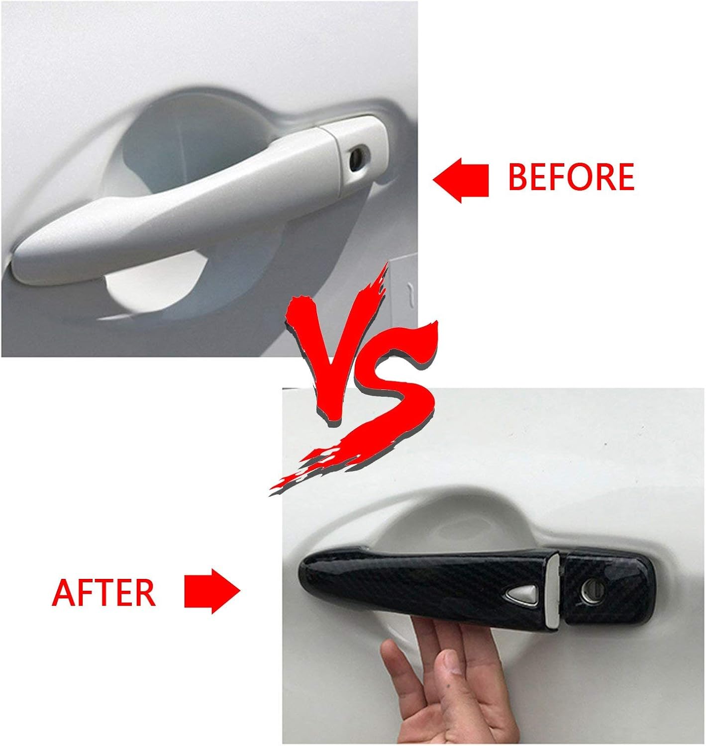 x xotic tech Exterior Door Handle Cover Trims, Carbon Fiber Pattern, Compatible with Nissan Maxima 2016-2023, Rogue 2014-2020, Murano 2015-2024 (Keyless, 2 Smart Keyholes)