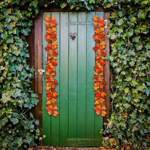 2Pcs 5.7FT Artificial Fall Leaves Garland for Thanksgiving Home Decor - image 4
