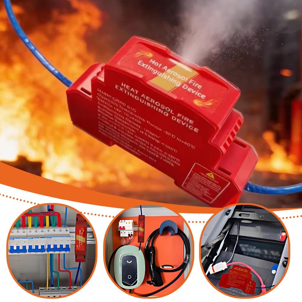 Dispositivo automatico di estinzione antincendio aerosol per quadro elettrico, soppressione rapida in 5 secondi, montaggio su guida DIN, compatto soppressione antincendio per sistema di accumulo di