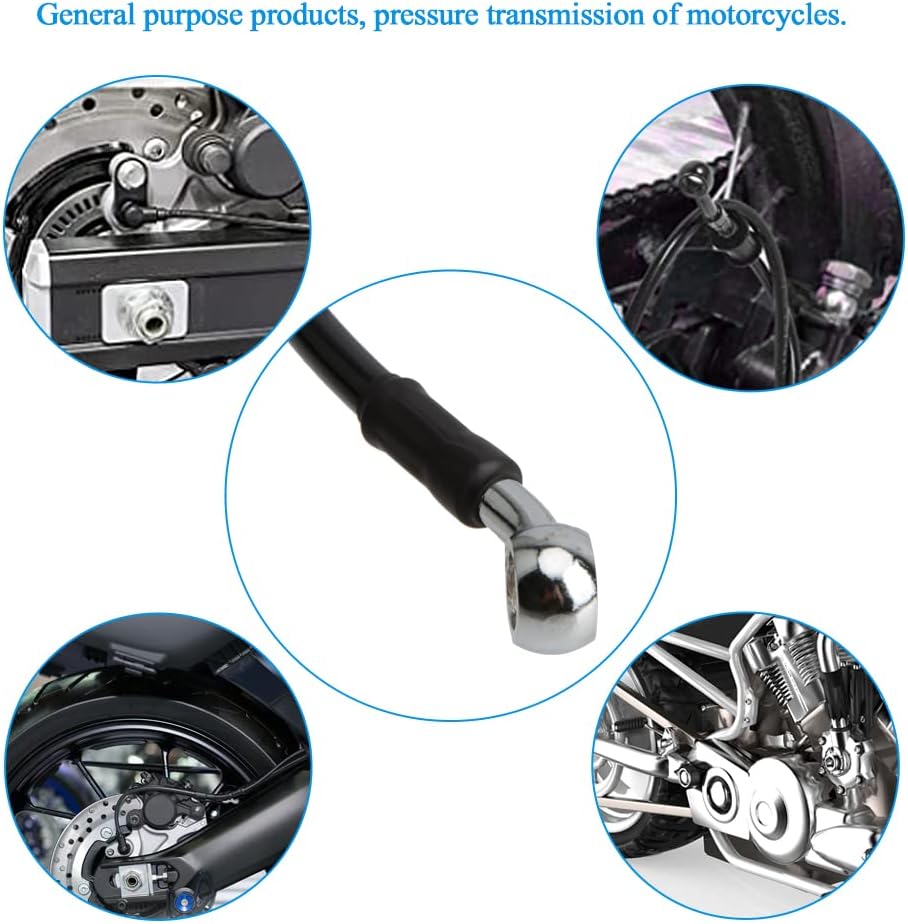 Motorcycle Brake Line, 40cm/15.75" Universal Hydraulic Clutch Oil Pipe, Motocross Stainless Steel Braided Accessories for Pit Dirt Bike Motocross