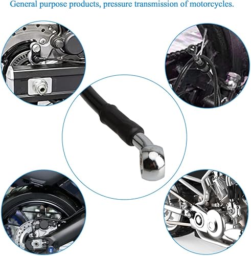 Miniatura 4 de Línea de freno de motocicleta, tubo de aceite de embrague hidráulico universal de 15.75 pulgadas, accesorios trenzados de acero inoxidable para