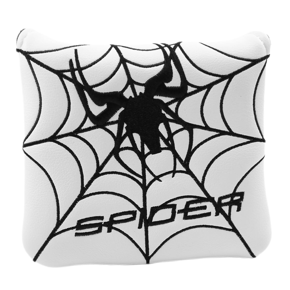 Funda De Cabeza De Putter para Palo De Golf Bordado De Araña Negra Y Roja Funda De Cabeza De Putter De Mazo Cuadrado para Palo De Golf Funda De Cabeza De Putter Magnética para Palo De Golf