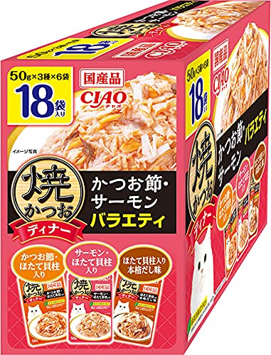 チャオ (CIAO) 焼かつおディナー かつお節・サーモンバラエティ 猫用