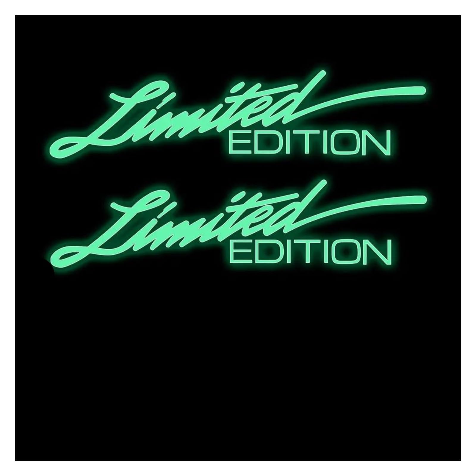 Decoration 2PCS Limited Edition Glow Stickers Waterproof Decal Reflective(Luminous Green)