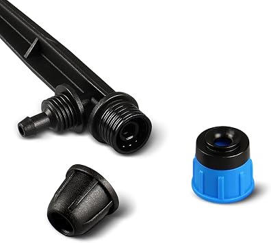 Gardrip 55 Pieces Drip Emitters Fan Shape with Stake for 1/4 Irrigation Tubing: Adjustable 360 Degree Water Flow Irrigation Universal Vortex Sprayer On 5 Stake Drip Pipe Sprinklers Fittings
