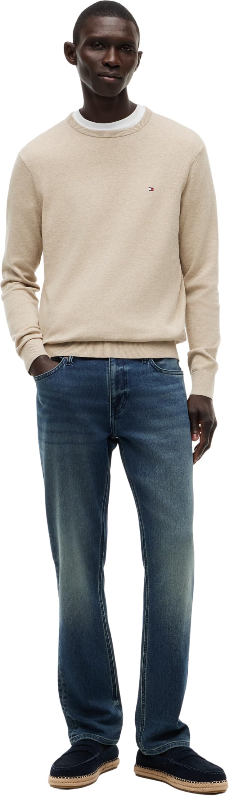 Tommy Hilfiger Pull Homme Essential Cotton avec Col Ras-du-Cou