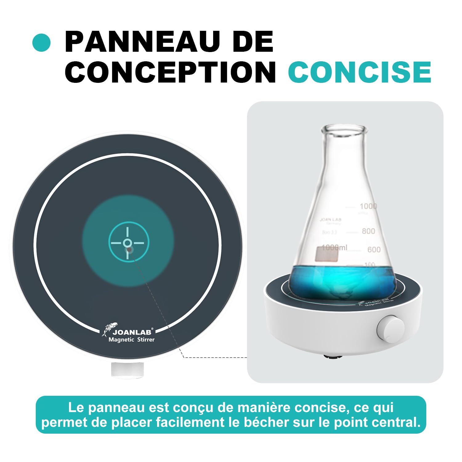 JOANLAB Mini plaque d'agitation magnétique 350-1800PRM Agitateur de laboratoire avec barre d'agitation, plaque d'agitation magnétique de laboratoire 3000ml