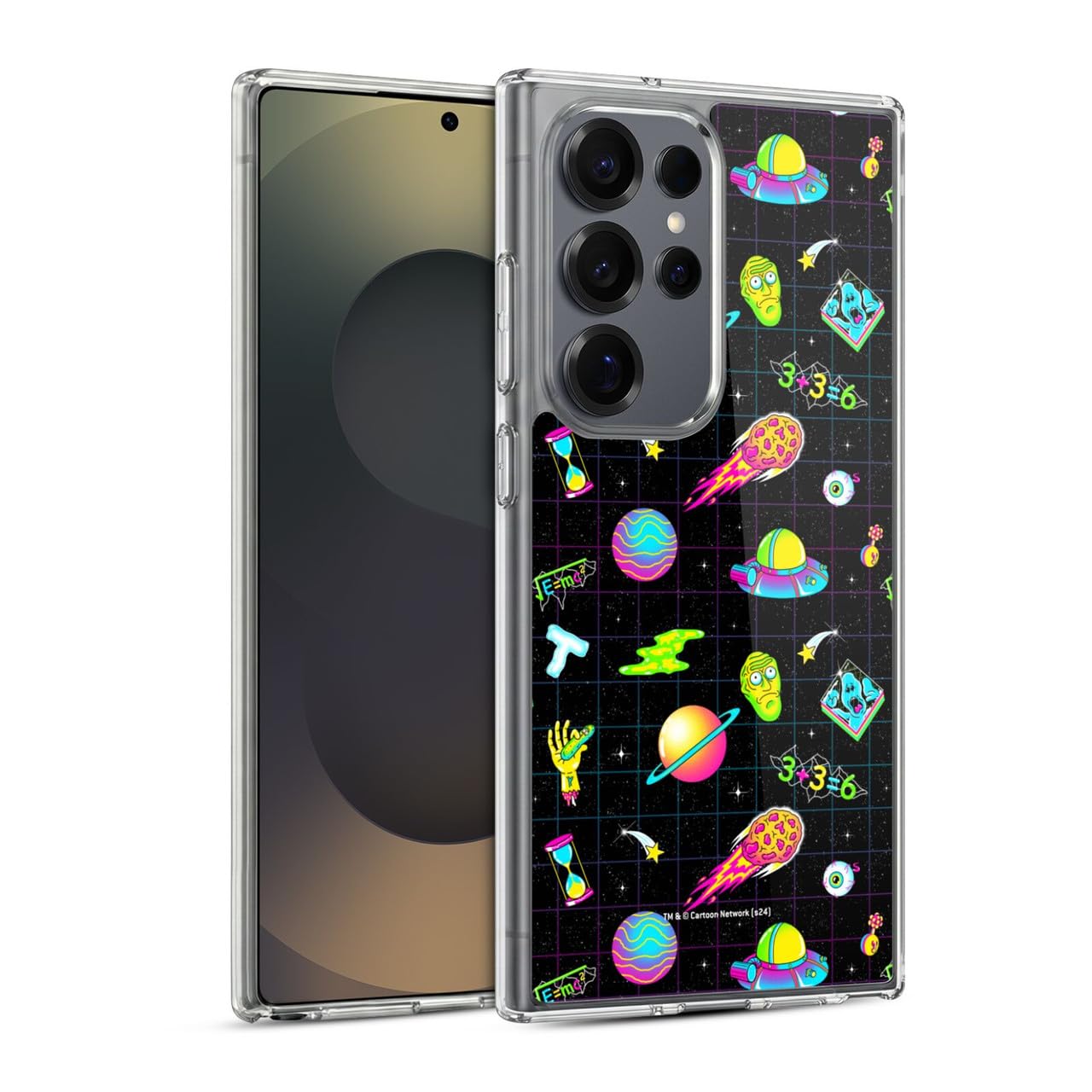 Head Case Designs Officially Licensed Rick and Morty Neon Pattern Season 3 Graphics Gel Case [Military Grade Protection] Compatible with Samsung