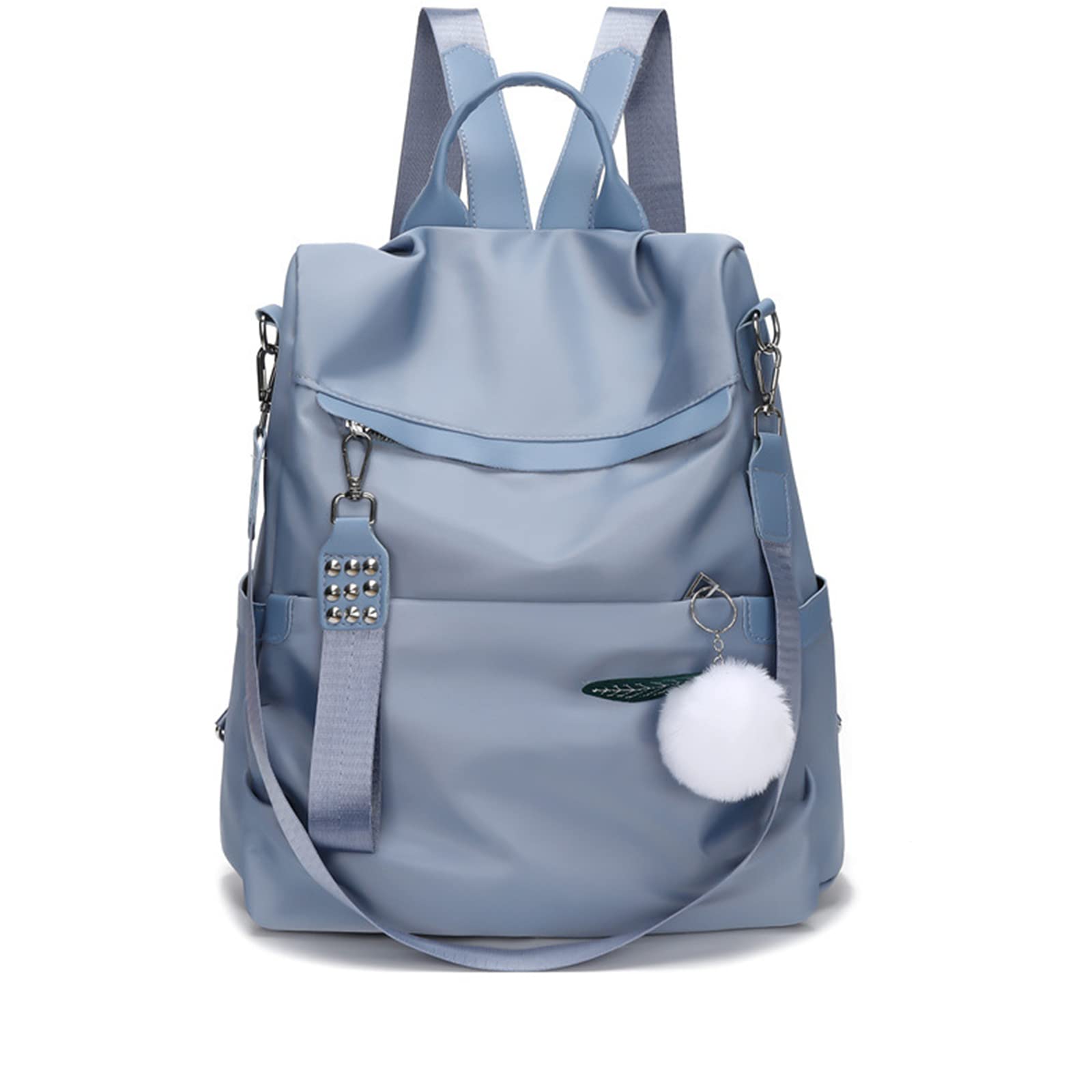 NICOLE & DORIS Zaino Borsa Donna Zaino Antifurto Grande Zainetto Leggera in Nylon Borsa Tracolla Zaino 2 in 1 Zaino da Viaggio per lo Shopping Blu