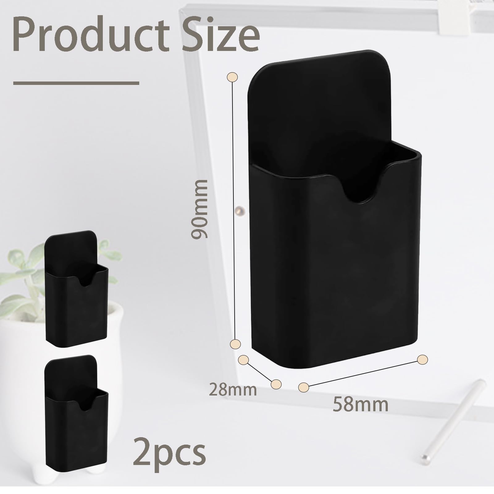aqlbhz 2pcs Magnetic Pen Holder for Fridge Pen Pencil Holder Organizer Whiteboard Pen Holder Magnetic Holder Suitable for Whiteboards Refrigerators Homes Offices - Image 2