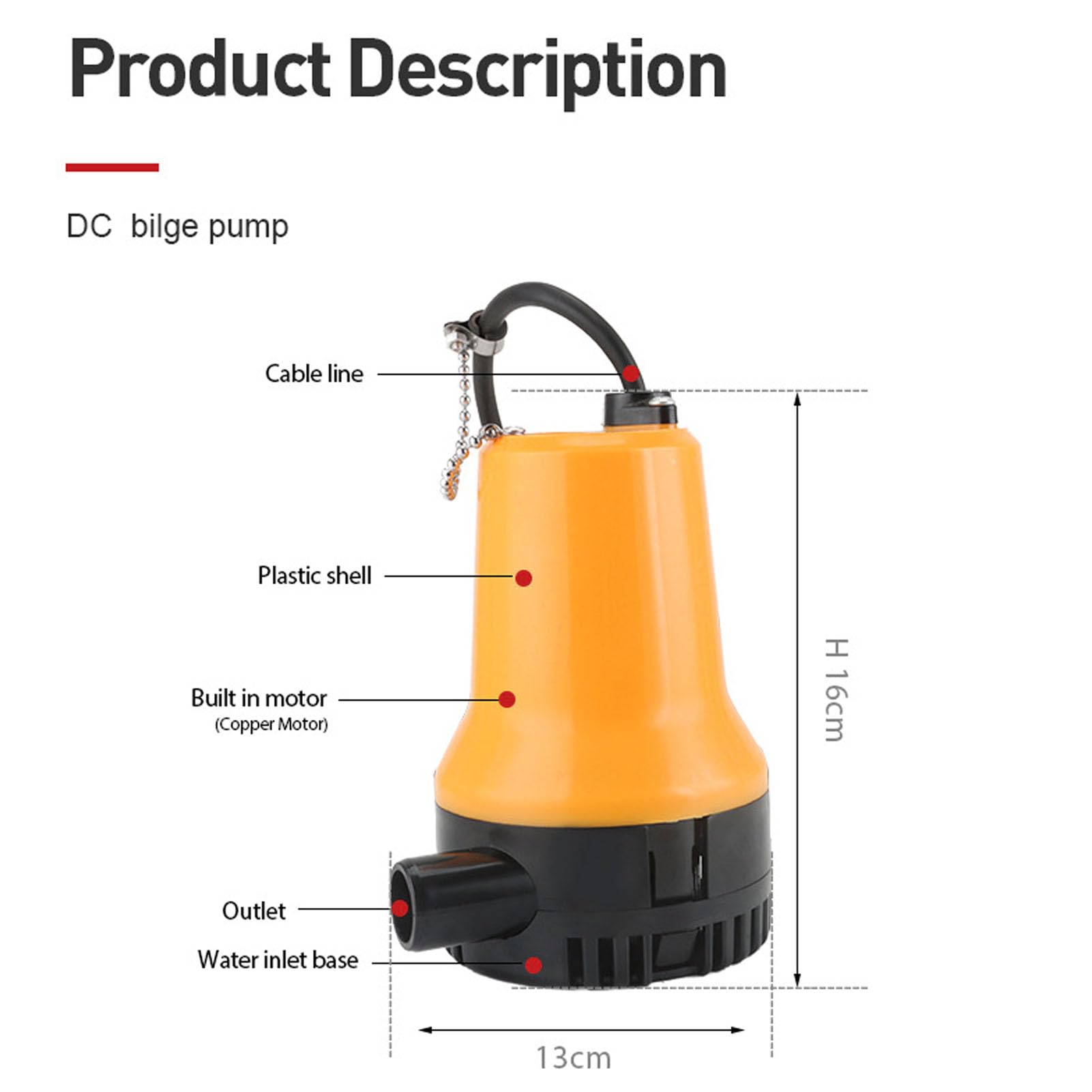 Asixxsix Pompe à eau submersible 45W 1110GPH Pompe de transfert d'eau portable avec moteur puissant pour la vidange de piscine, l'inondation du sous-sol, les étangs de jacu zzi