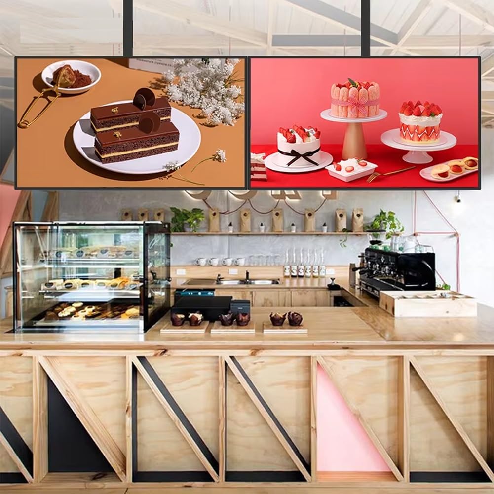 Caja de luz LED ultradelgada con marco a presión,cartelera iluminada de pared con poste telescópico,tablero de menú con retroiluminación LED,póster publicitario for restaurantes, cafeterías y tiendas(