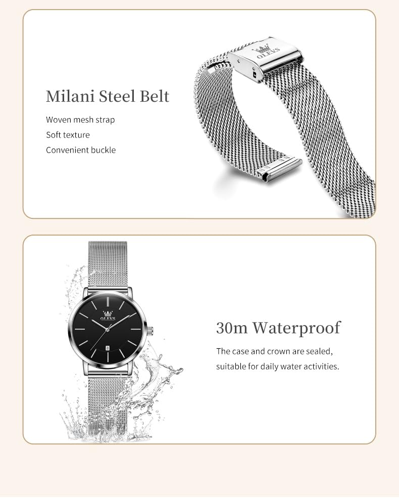 Image of OLEVS Womens Watches Classic Dress Female Wristwatch Ladies Stainless Steel Lady Watch