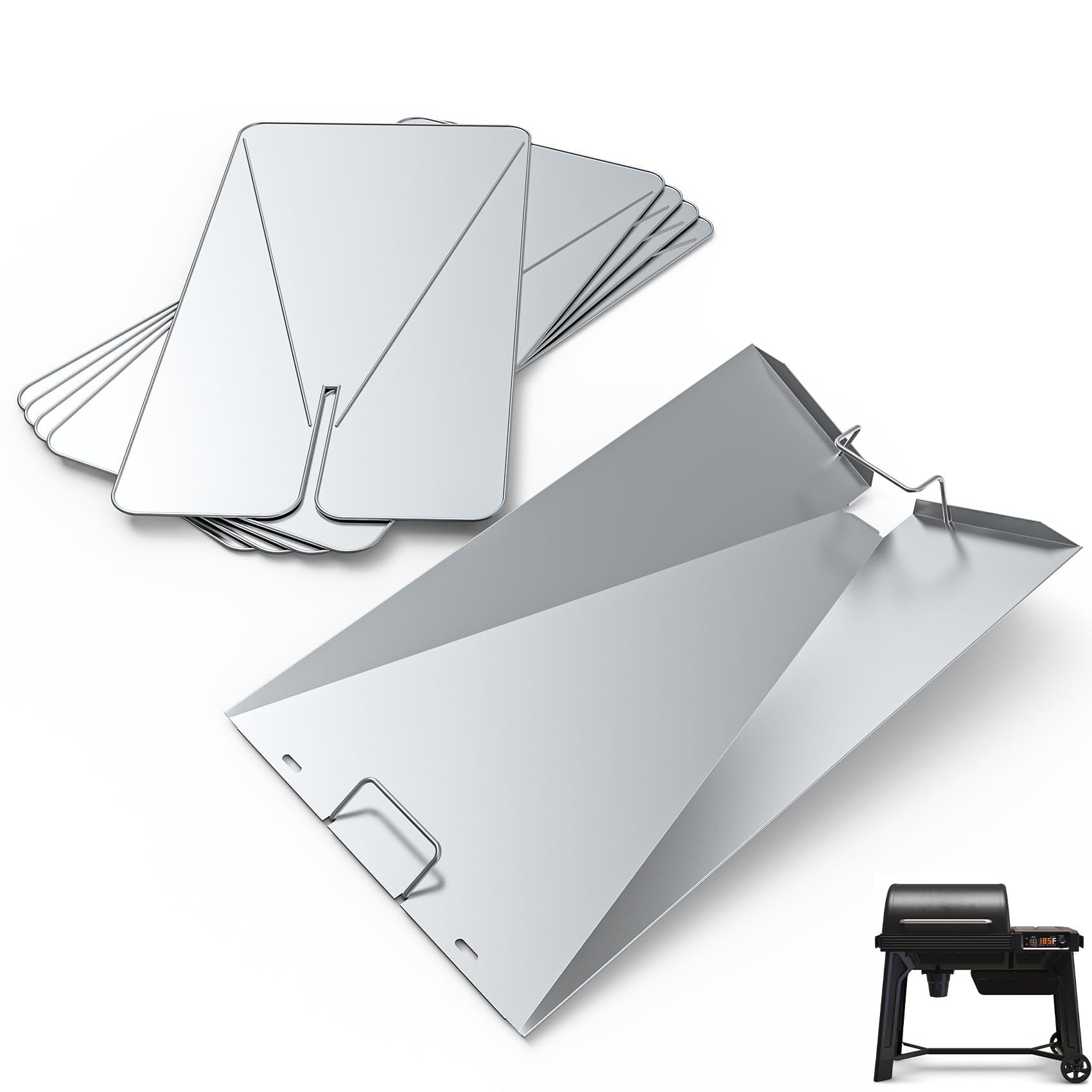 SafBbcue Drip Tray &amp; 10 Liners for Traeger Woodridge Pellet Grill, BAC818